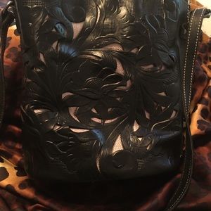 Leather hand-tooled purse